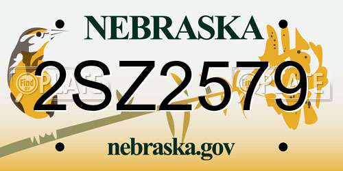 2SZ2579 Nebraska License Plate