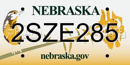2SZE285 Nebraska License Plate