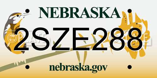 2SZE288 Nebraska License Plate