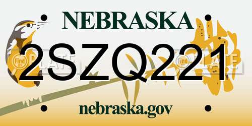 2SZQ221 Nebraska License Plate