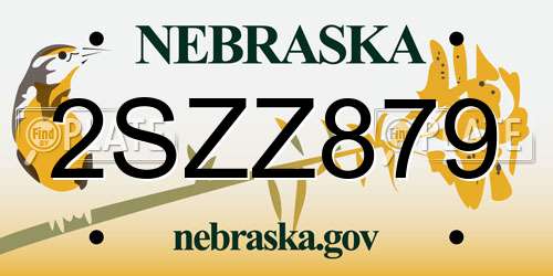 2SZZ879 Nebraska License Plate