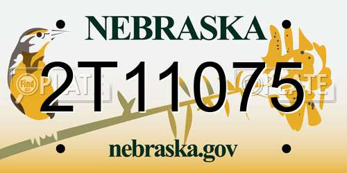 2T11075 Nebraska License Plate