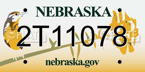 2T11078 Nebraska License Plate