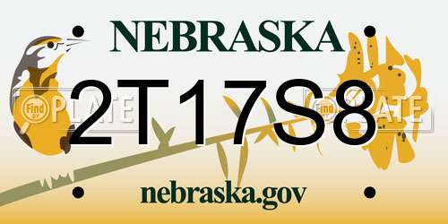 2T17S8 Nebraska License Plate