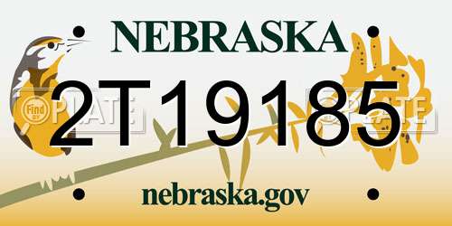 2T19185 Nebraska License Plate