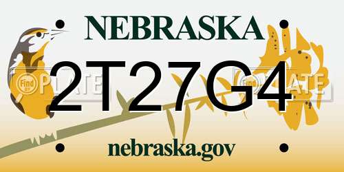 2T27G4 Nebraska License Plate