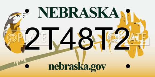 2T48T2 Nebraska License Plate