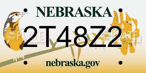 2T48Z2 Nebraska License Plate