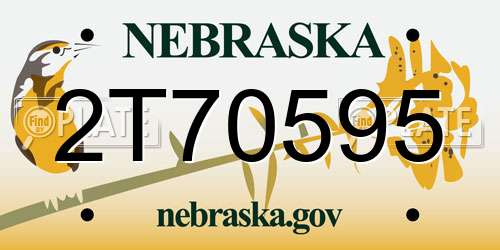 2T70595 Nebraska License Plate