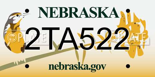 2TA522 Nebraska License Plate
