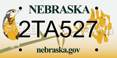 2TA527 Nebraska License Plate