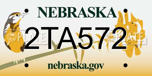 2TA572 Nebraska License Plate