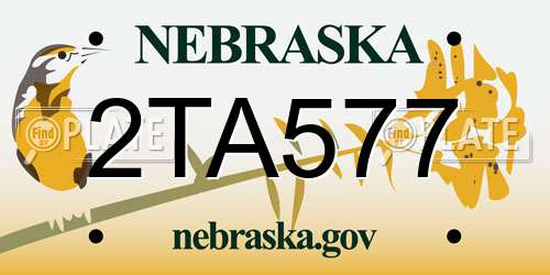 2TA577 Nebraska License Plate