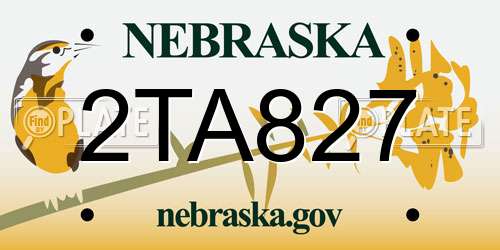 2TA827 Nebraska License Plate