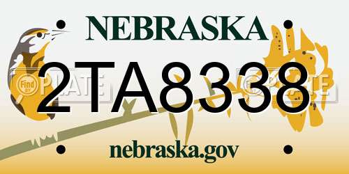 2TA8338 Nebraska License Plate