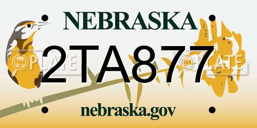 2TA877 Nebraska License Plate