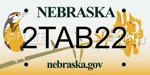 2TAB22 Nebraska License Plate