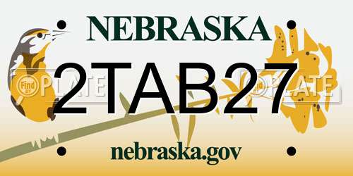 2TAB27 Nebraska License Plate