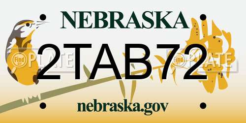 2TAB72 Nebraska License Plate
