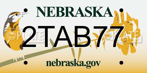 2TAB77 Nebraska License Plate