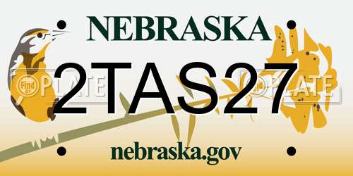 2TAS27 Nebraska License Plate