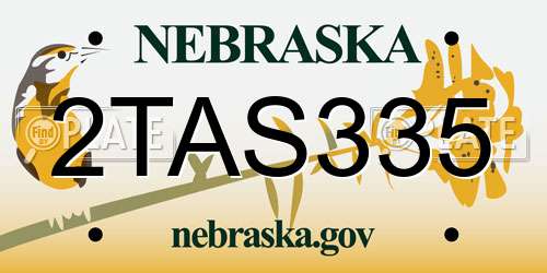 2TAS335 Nebraska License Plate