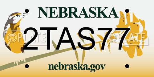 2TAS77 Nebraska License Plate