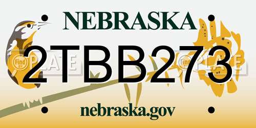 2TBB273 Nebraska License Plate