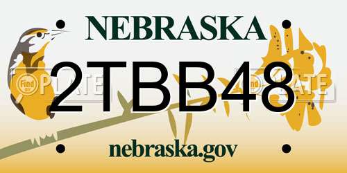 2TBB48 Nebraska License Plate