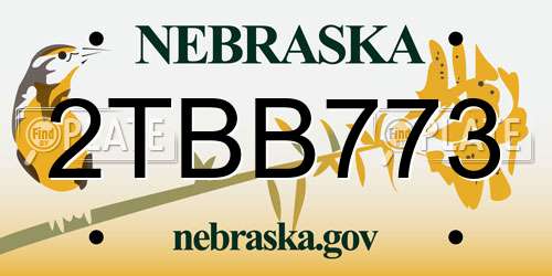 2TBB773 Nebraska License Plate