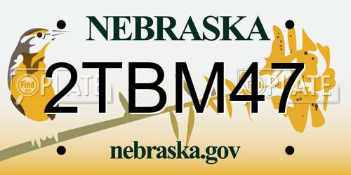 2TBM47 Nebraska License Plate