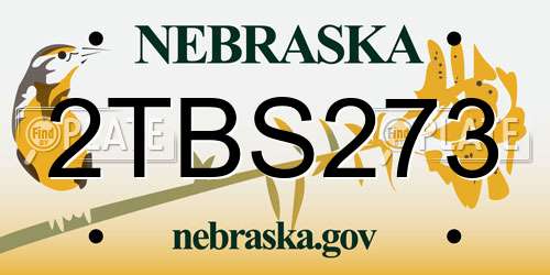 2TBS273 Nebraska License Plate