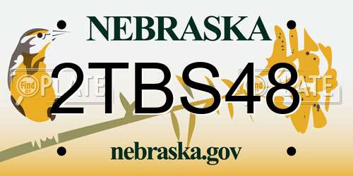 2TBS48 Nebraska License Plate