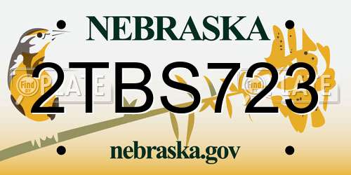2TBS723 Nebraska License Plate
