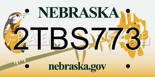 2TBS773 Nebraska License Plate