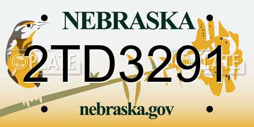 2TD3291 Nebraska License Plate