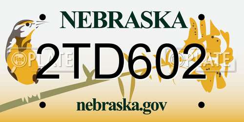 2TD602 Nebraska License Plate