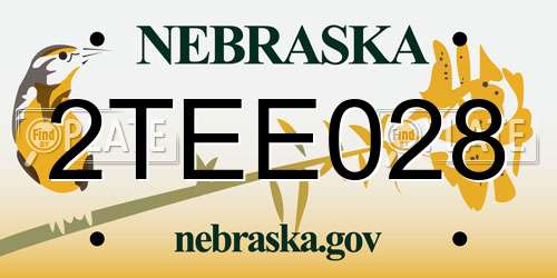 2TEE028 Nebraska License Plate