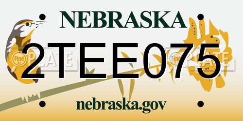 2TEE075 Nebraska License Plate
