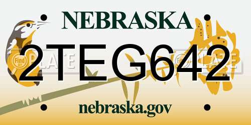 2TEG642 Nebraska License Plate