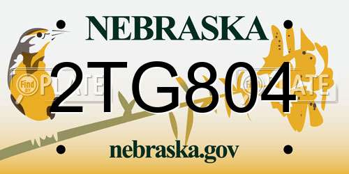 2TG804 Nebraska License Plate