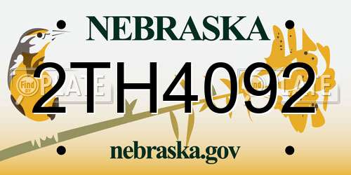 2TH4092 Nebraska License Plate