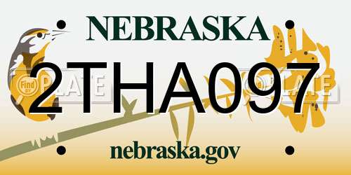 2THA097 Nebraska License Plate