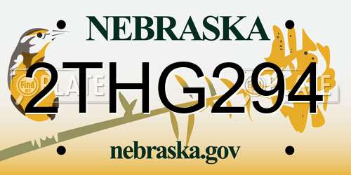 2THG294 Nebraska License Plate