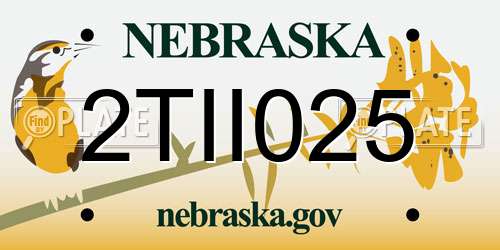 2TII025 Nebraska License Plate