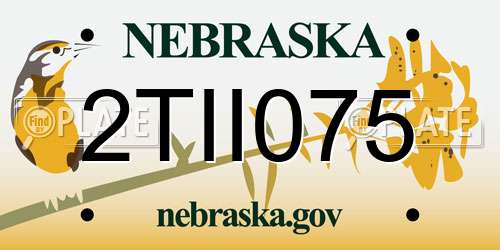 2TII075 Nebraska License Plate