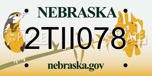 2TII078 Nebraska License Plate