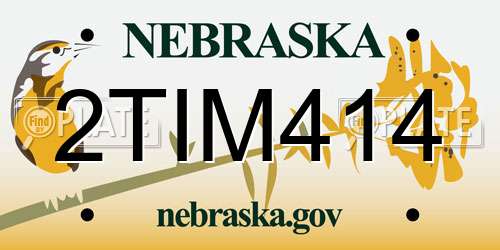 2TIM414 Nebraska License Plate