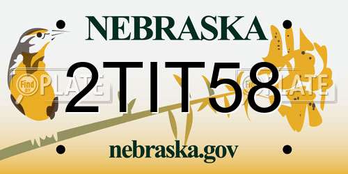 2TIT58 Nebraska License Plate