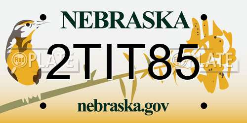 2TIT85 Nebraska License Plate